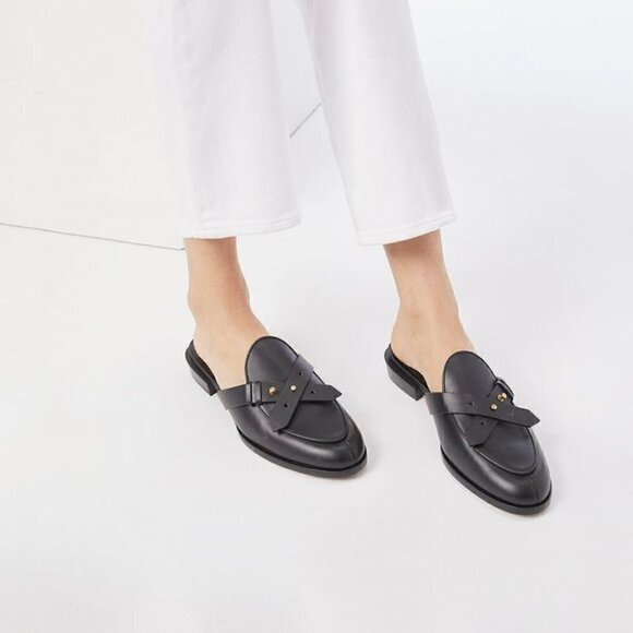 Frame Le Sweetzer Slip On Slide Shoes Black 37.5/7 business casual preppy rock - Picture 1 of 8